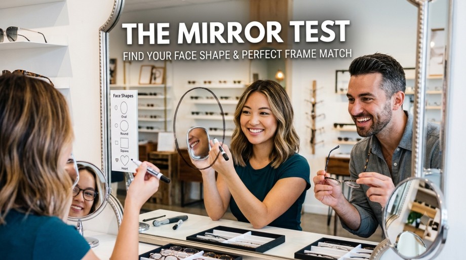 The Mirror Test: How to Find Your Face Shape and Choose the Right Eyeglass Frames